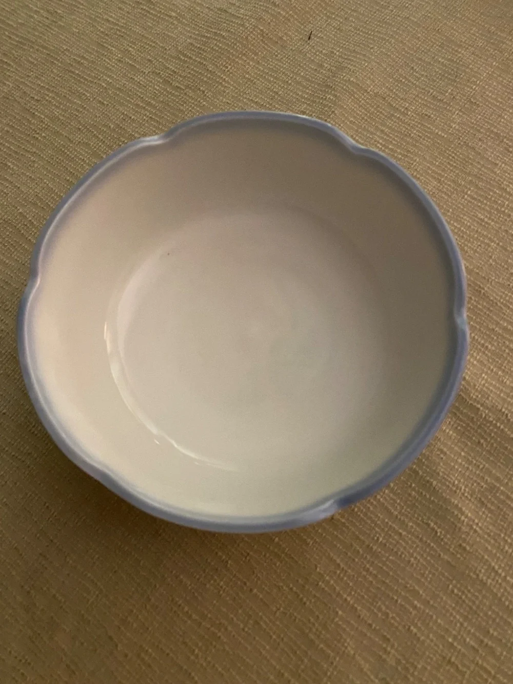 Japanese porcelain bowl beautiful floral with scalloped rim.